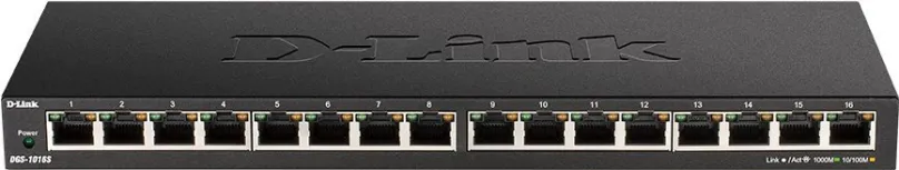 Switch D-LINK DGS-1016S, 16 portový gigabitový switch, bezvetrákový, kovový, desktop alebo
