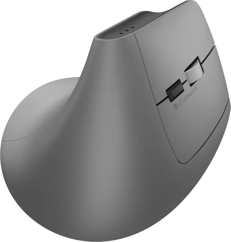 Myš Eternico Wireless 2.4 GHz & Double Bluetooth Rechargeable Vertical Mouse MV470 sivá
