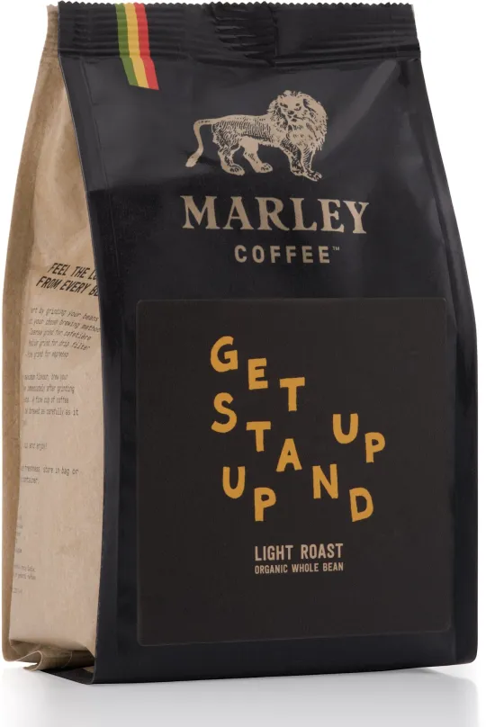 Káva Marley Coffee Get Up Stand Up - 227g, zrnková, 100% arabica, pôvod Zmes rôzneho polo