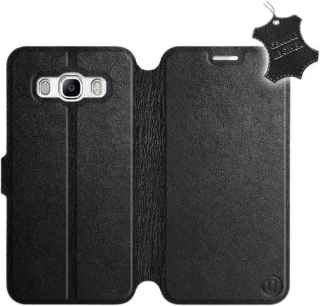 Kryt na mobil Flip puzdro na mobil Samsung Galaxy J5 2016 - Čierne - kožené - Black Leather