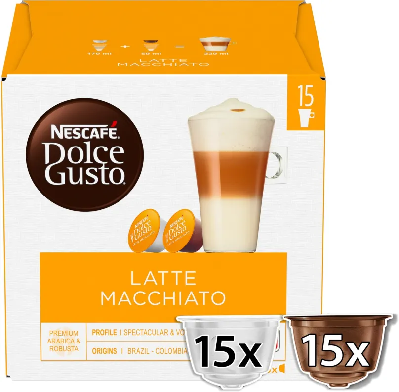 Kávové kapsule NESCAFÉ® Dolce Gusto® Latte Macchiato, 15 porcií