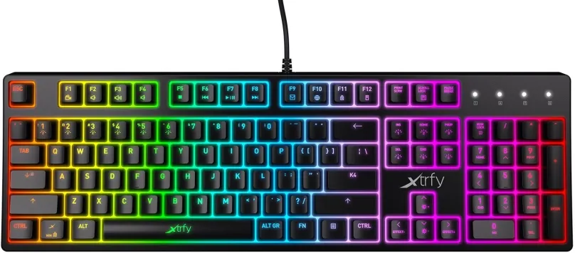 Herná klávesnica XTRFY K4 RGB, Kailh Red, Čierna - US
