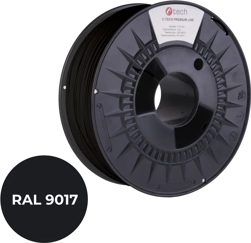 Filament C-TECH filament PREMIUM LINE ABS dopravná čierna RAL9017