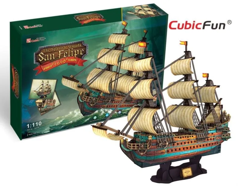 3D puzzle Cubicfun 3D puzzle Plachetnica San Felipe 248 dielikov