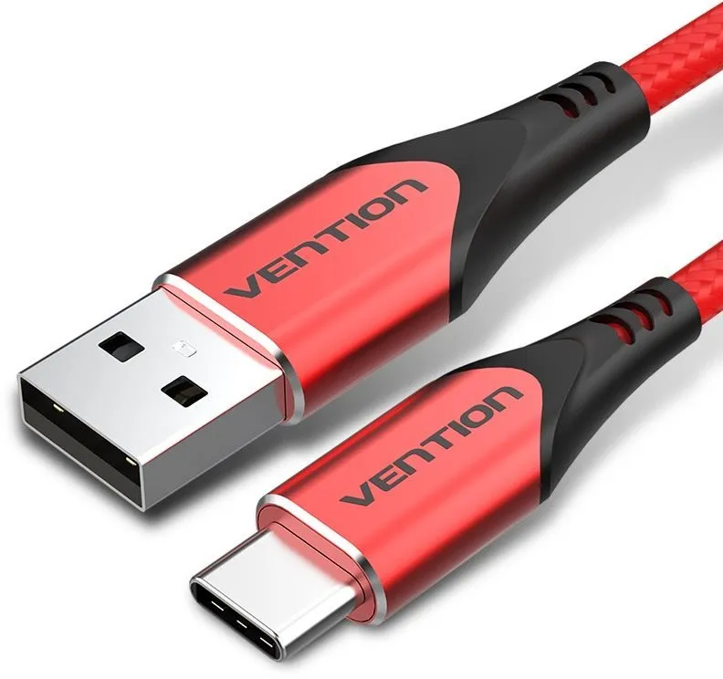 Dátový kábel Vention Type-C (USB-C) <-> USB 2.0 Cable 3A Red 1m Aluminum Alloy Type
