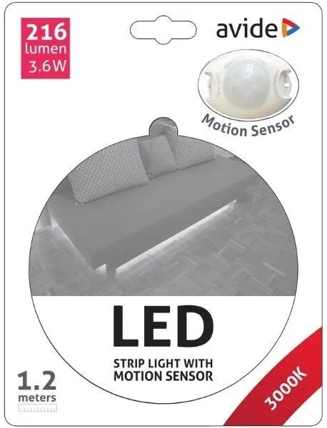 LED pásik Avide Set vodeodolný LED pásik pod posteľ so čidlom pohybu a zdrojom 1,2m