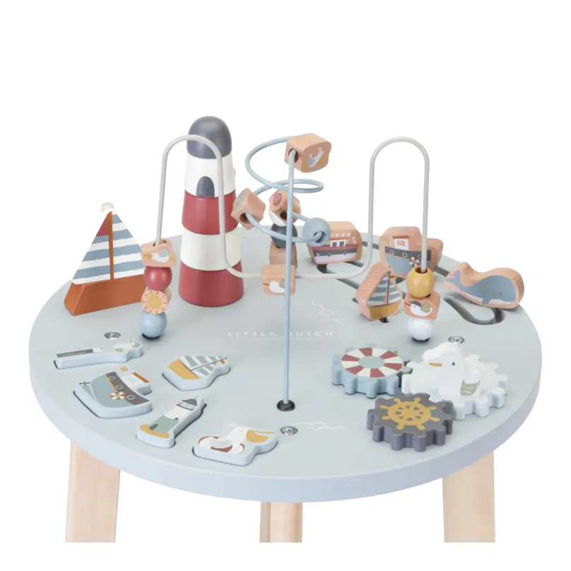 Drevená hračka Stolík s aktivitami drevený Námornícky záliv
