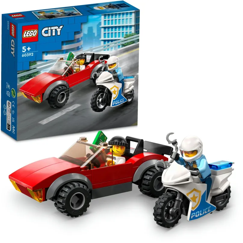 LEGO stavebnica LEGO® City 60392 Naháňačka auta s policajnou motorkou