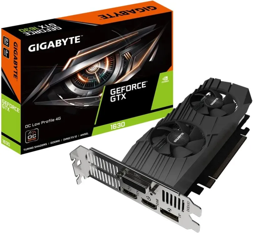 Grafická karta GIGABYTE GeForce GTX 1630 OC Low Profile 4G, 4 GB GDDR6 (12000 MHz), NVIDI