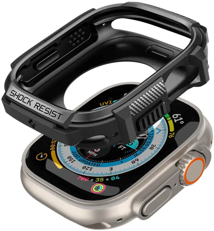 Ochranný kryt na hodinky Spigen Rugged Armor Black Apple Watch Ultra 2/Ultra 49mm
