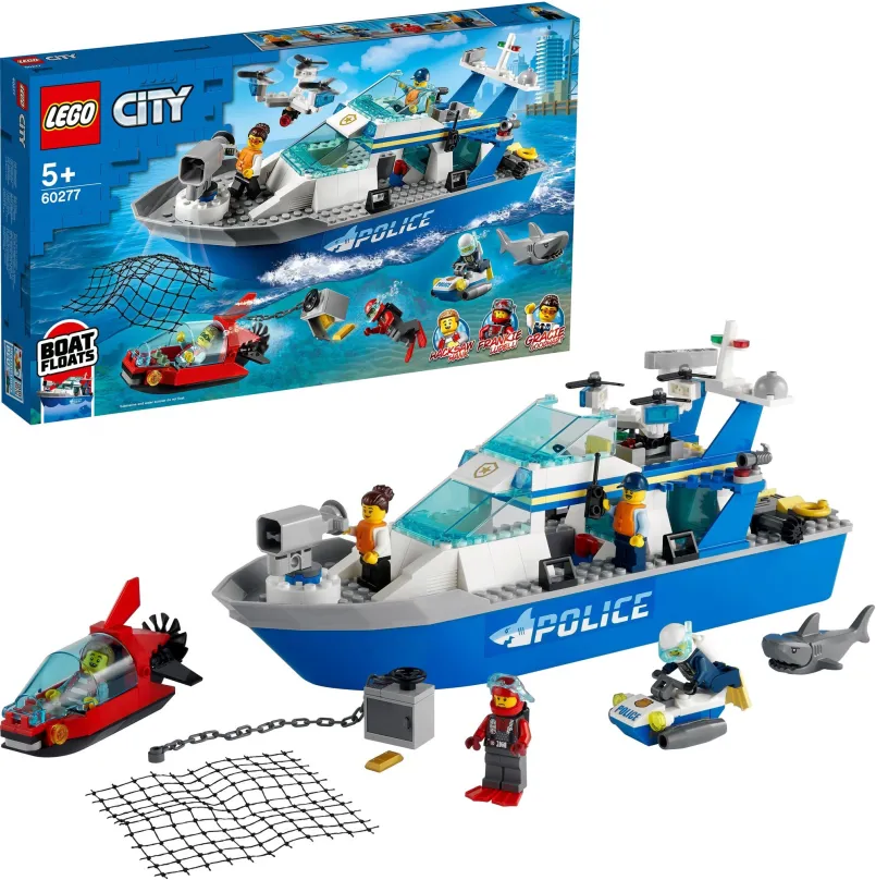 LEGO stavebnica LEGO® City 60277 Policajná hliadková loď