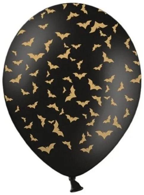 Balóniky Latexové balóniky čierne - netopiere - halloween - 30 cm - 6 ks