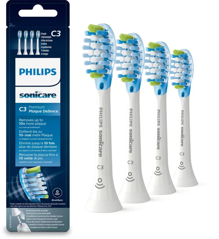 Náhradná hlavica k zubnej kefke Philips Sonicare Premium Plaque Defense HX9044/17, 4 ks