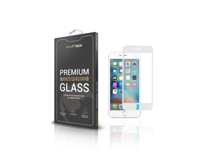 RhinoTech Tvrdené ochranné 3D sklo pre Apple iPhone 6/6S (White)