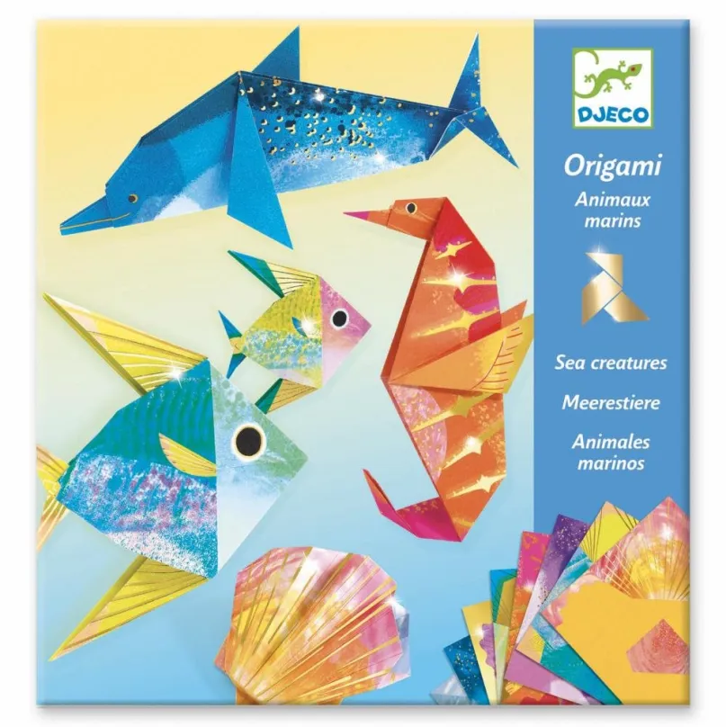 Origami Origami metalické Pod vodou, motív zvieratka, 24 listov, návod v balení, rozmery l