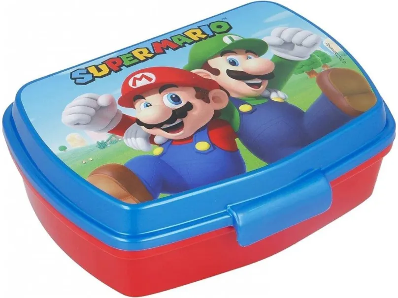 Olovrantový box Detský box na olovrant Super Mario - červený/modrý