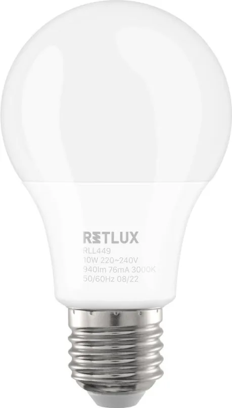 LED žiarovka RETLUX RLL 449 A60 E27 zar. 3 step DIMM 10W W