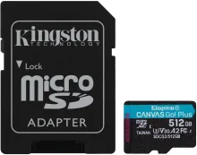 Pamäťová karta Kingston MicroSDXC 512GB Canvas Go! Plus + SD adaptér