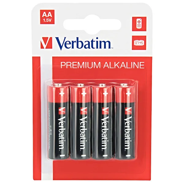 Batéria alkalická, AA, 1.5V, Verbatim, blister, 4-pack, 49921