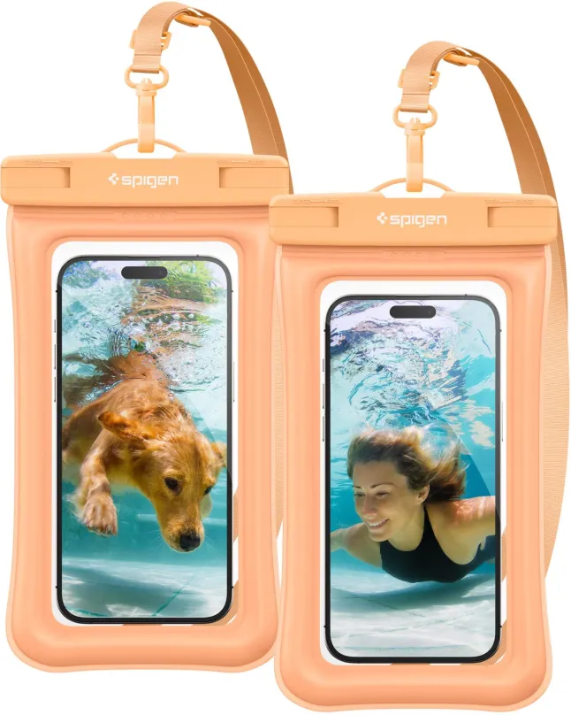 Puzdro na mobil Spigen Aqua Shield WaterProof Floating Case A610 2 Pack Apricot