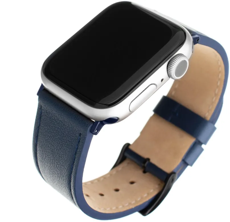 Remienok FIXED Leather Strap pre Apple Watch 42/44/45/Ultra 49mm modrý