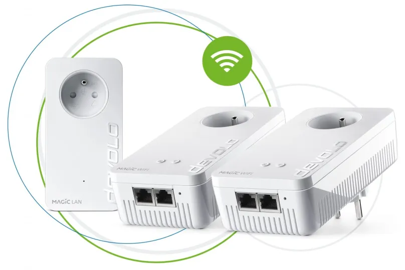 Powerline Devolo Magic 1 WiFi 2-1-3 Multiroom Kit, prenosová rýchlosť 1200 Mb/s, rýchlosť