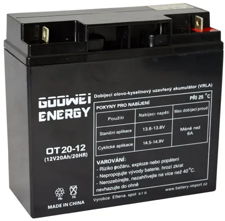 Batérie pre záložné zdroje GOOWEI ENERGY Bezúdržbový olovený akumulátor OT20-12, 12V, 20Ah