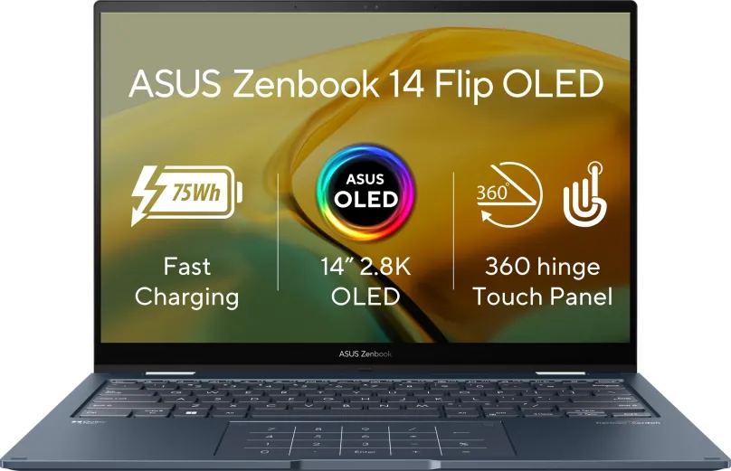 Tablet PC ASUS Zenbook 14 Flip OLED UP3404VA-OLED045W Ponder Blue celokovový, Intel Core a