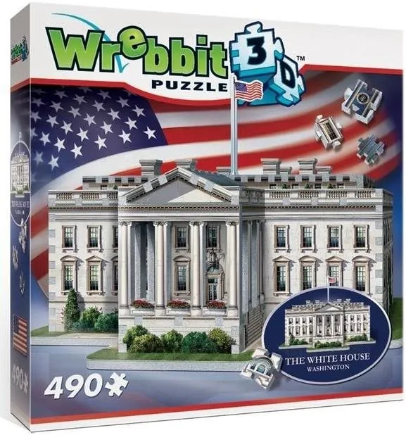 3D puzzle Wrebbit 3D puzzle Biely dom, Washington 490 dielikov