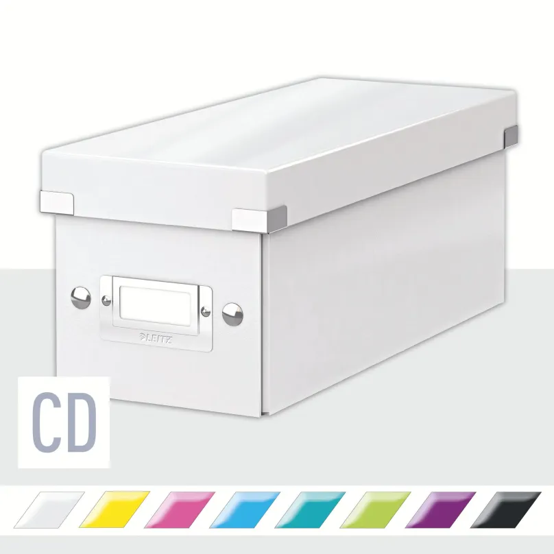 Archivačná krabica LEITZ WOW Click & Store CD 14.3 x 13.6 x 35.2 cm, biela