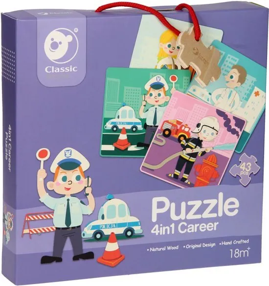 CLASSIC WORLD Drevené puzzle Povolanie 4v1 (6,9,12 a 16 dielikov)