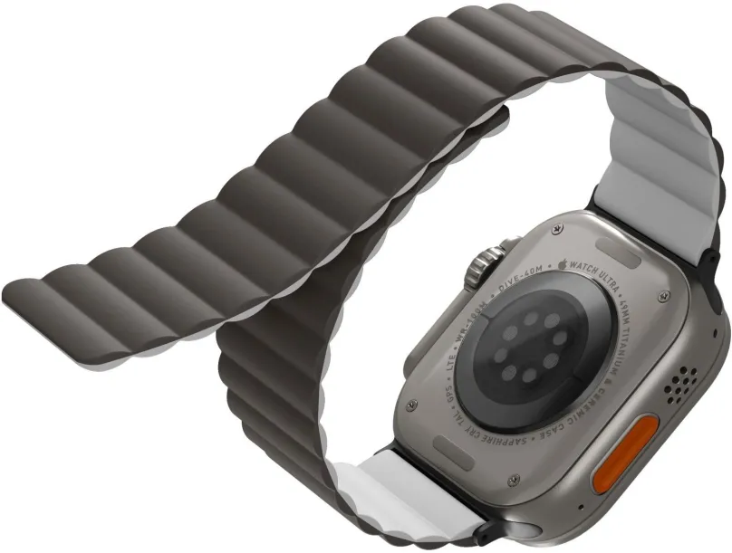 Remienok UNIQ Revix Reversible Magnetic remienok pre Apple Watch 42/44/45/Ultra 49mm sivý/biely