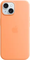 Kryt na mobil Apple iPhone 15 Silikónový kryt s MagSafe sorbetovo oranžový