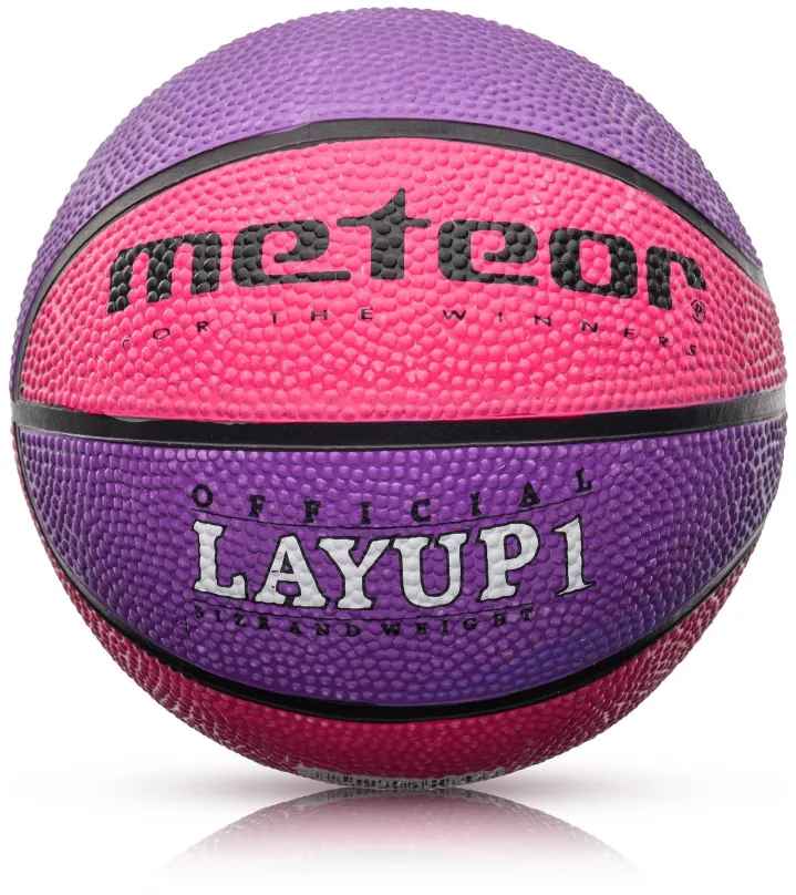 Basketbalová lopta Meteor Layup vel.1 ružovo-fialová