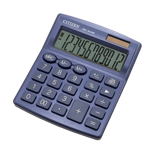 Citizen kalkulačka SDC812NRNVE, tmavo modrá, stolná, dvanásťmiestna, duálne napájanie