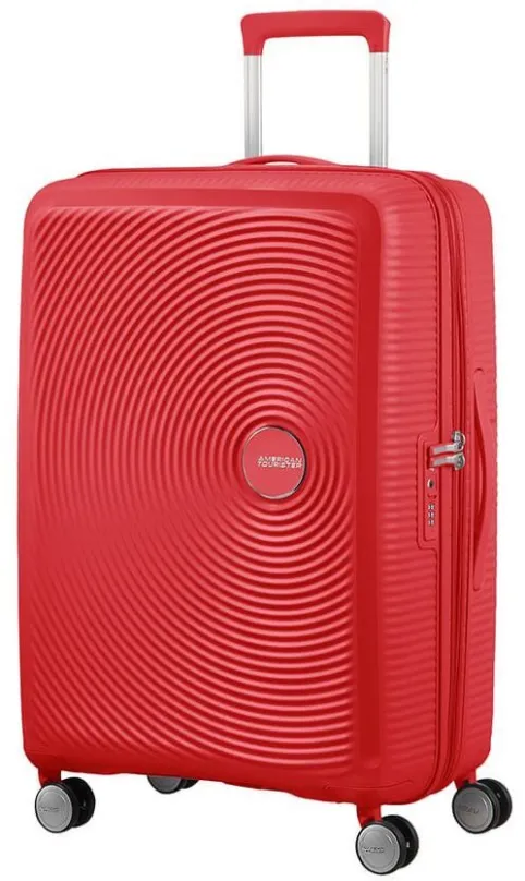 Cestovný kufor American Tourister Soundbox Spinner 67 EXP Coral Red