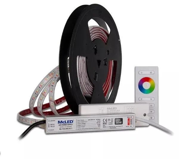 LED pásik McLED - zostava LED pásky do sauny farebná RGB 5 m