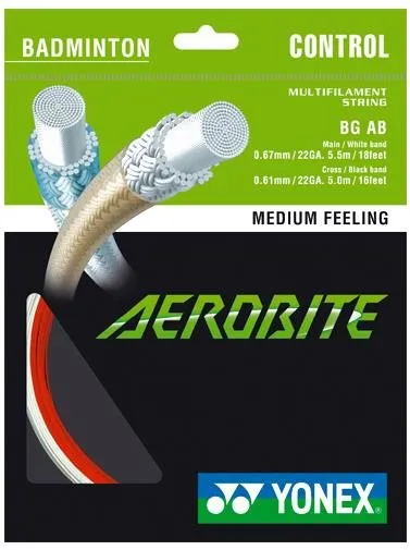 Bedmintonový výplet Yonex Aerobite, 0,67mm, 10m, WHITE/RED
