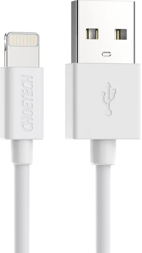 Dátový kábel ChoeTech MFI Certified USB-A to Lightning 1.8m cable white