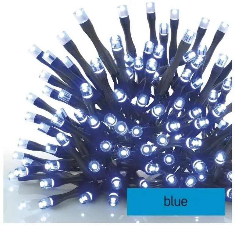 Svetelná reťaz EMOS Standard LED spojovacia vianočná reťaz, 10 m, vonkajšia aj vnútorná, modrá