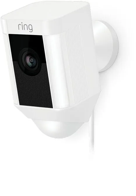 IP kamera Ring Spotlight Cam Wired White, vonkajšie, detekcia pohybu a bezpečnostné, s roz