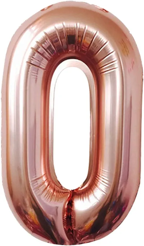 Balóniky Atomia fóliový balón narodeninové číslo 0, ružovo zlatý 82 cm