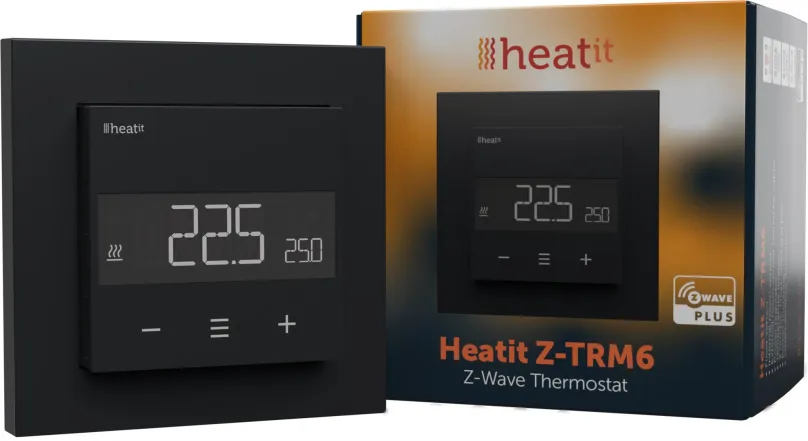 Chytrý termostat HEATIT Z-TRM6 - Čierna matná