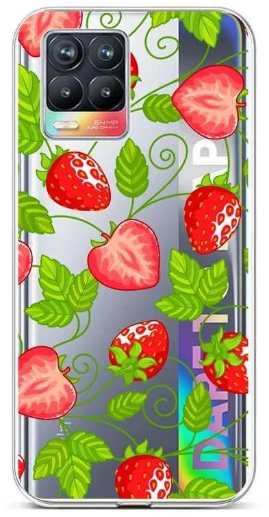Kryt na mobil TopQ Realme 8 silikón Strawberries 61557