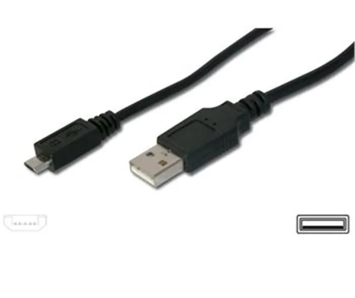 Dátový kábel PremiumCord USB 2.0 prepojovací AB micro 3m čierny