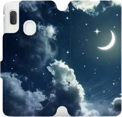 Kryt na mobil Flipové púzdro na mobil Samsung Galaxy A20e - V145P Nočná obloha s mesiacom