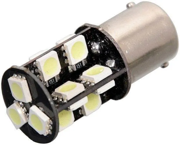 LED autožiarovka COMPASS 19 SMD LED 12V Ba15S biela