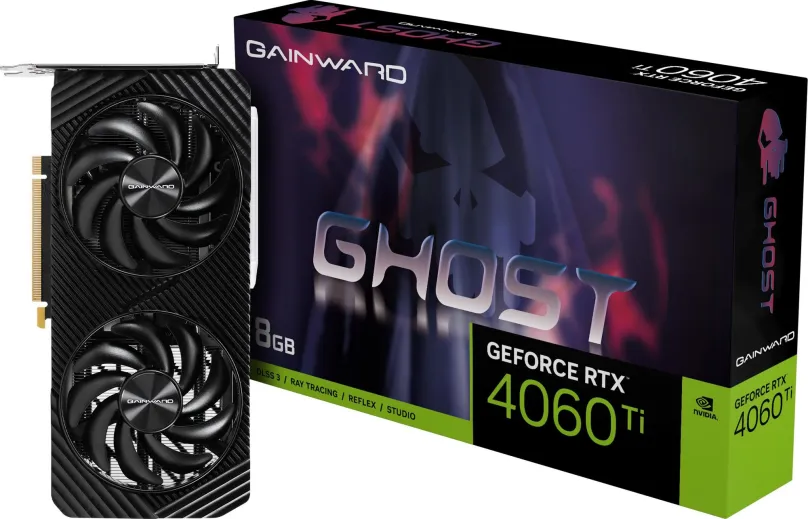 Grafická karta GAINWARD GeForce RTX 4060 Ti Ghost 8G, 8 GB GDDR6 (18000 MHz), NVIDIA GeFo