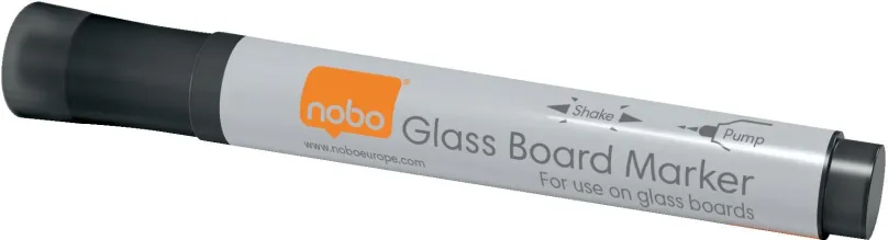 Popisovač NOBO Glass Whiteboard Markers, čierny - balenie 4 ks