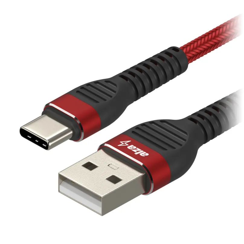 Dátový kábel AlzaPower CompactCore USB-C 1m červený